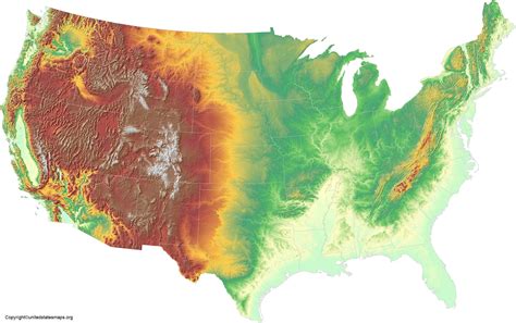 Elevation Map of the USA